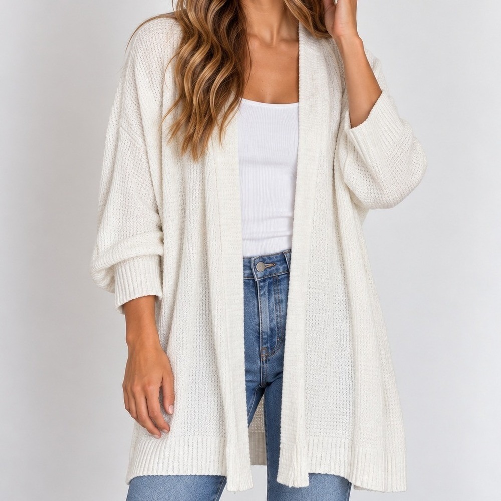 Eileen Fisher Organic Linen Cotton Knit Cardigan Coastal Quiet Luxury Old Money